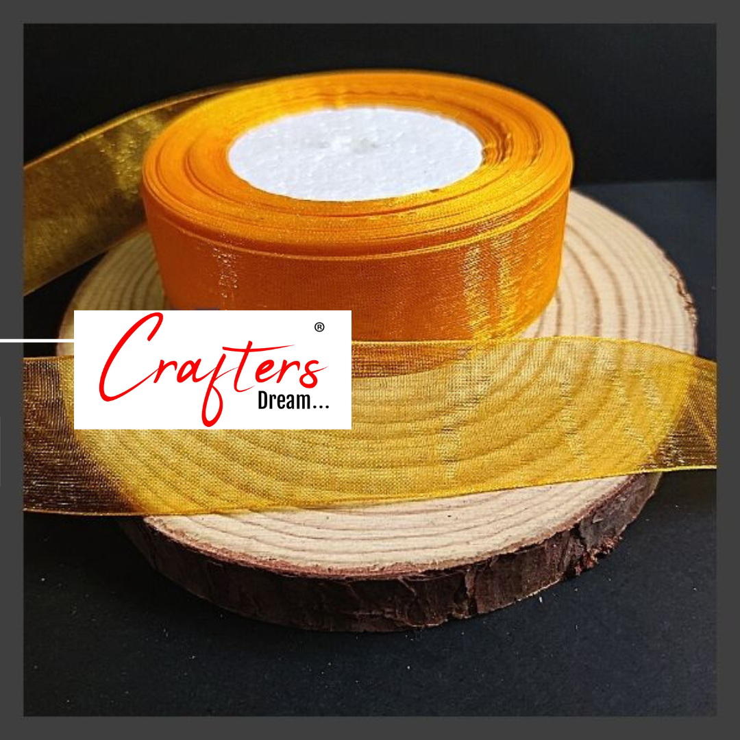 Organza Ribbon 1 inch – Yellow