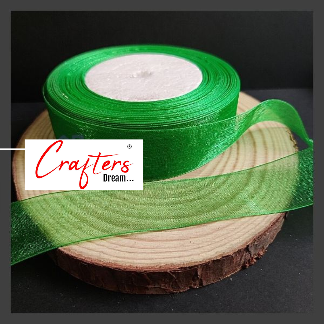 Organza Ribbon 1 inch – Green