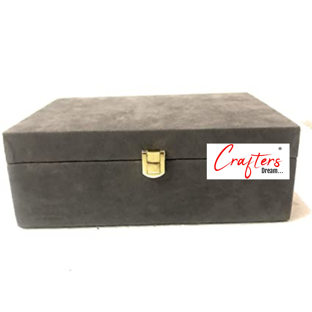 Suede Trunk Box (Grey) - 10*7inch