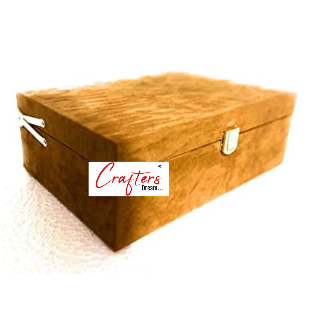 Suede Trunk Box (Golden) - 10*7inch
