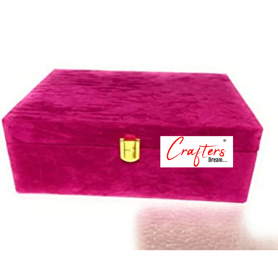 Suede Trunk Box (Dark Pink) - 10*7inch