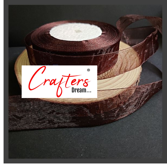 Organza Ribbon 1 inch - Coffee