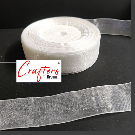 Organza Ribbon 1 inch – White