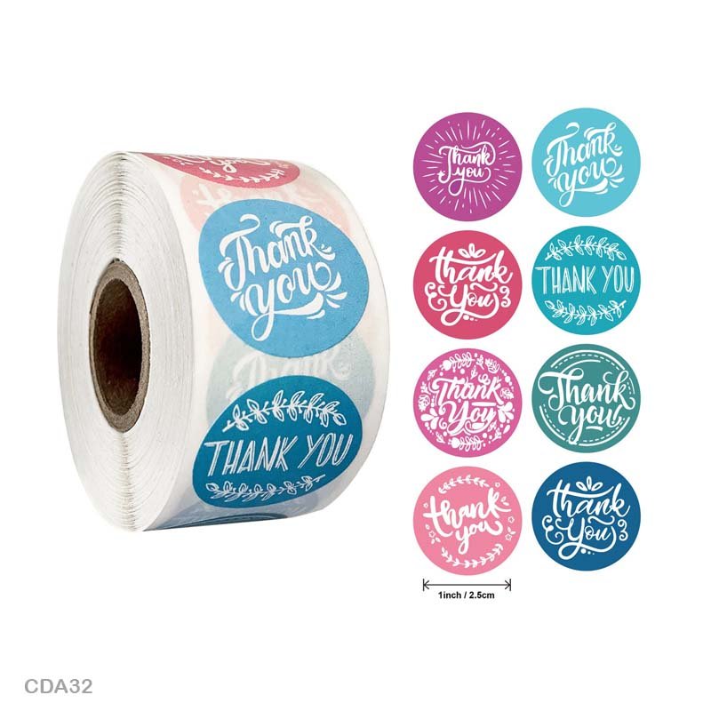 Thank You Sticker - 500 Pieces each roll - CDA32