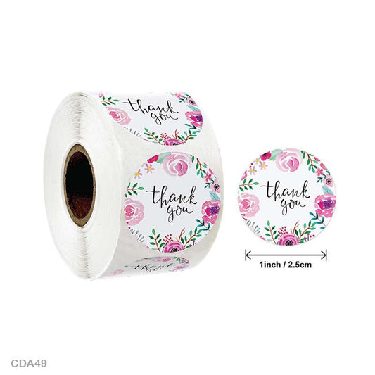 Thank You Sticker - 500 Pieces each roll - CDA49