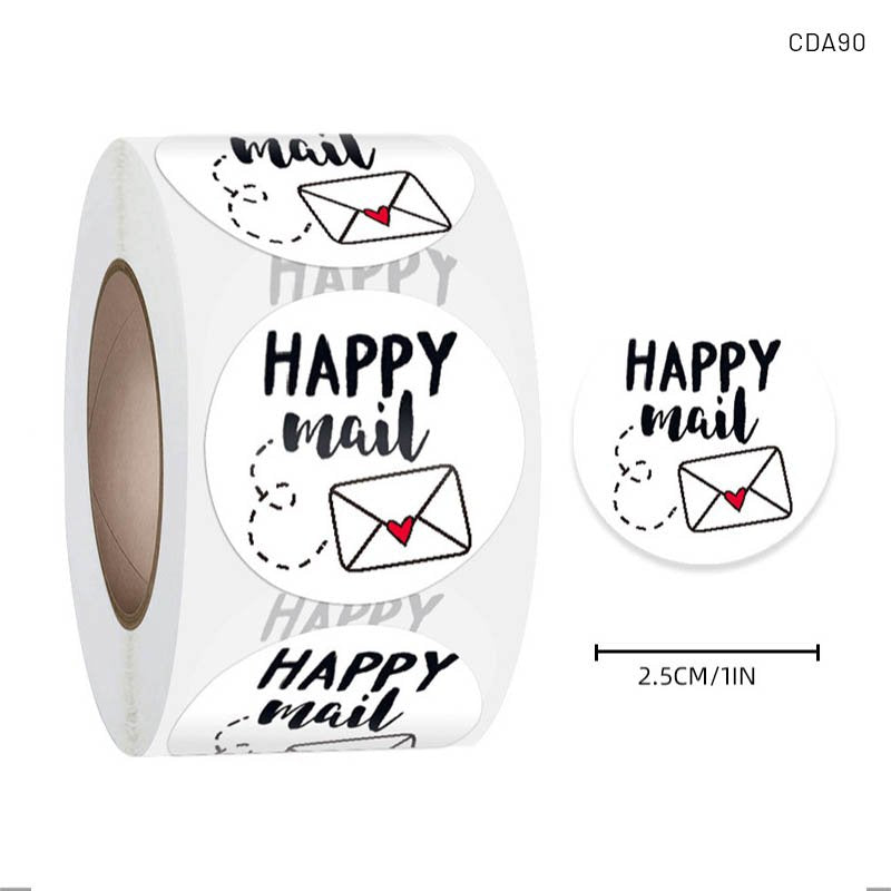 Happy Mail Sticker - 500 Pieces each roll - CDA90