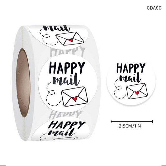 Happy Mail Sticker - 500 Pieces each roll - CDA90