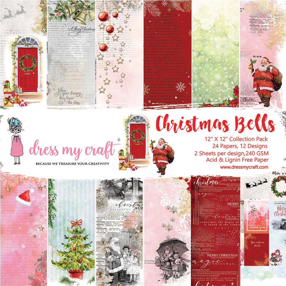 Christmas Bells 12*12" Paper Pad