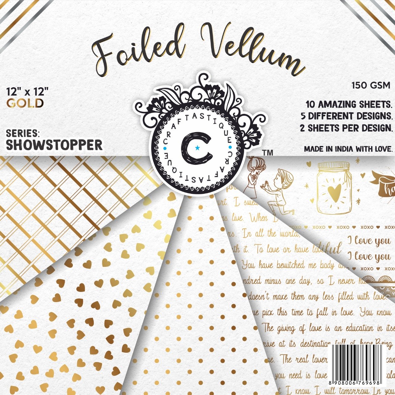 Gold Foil Vellum - 12*12"