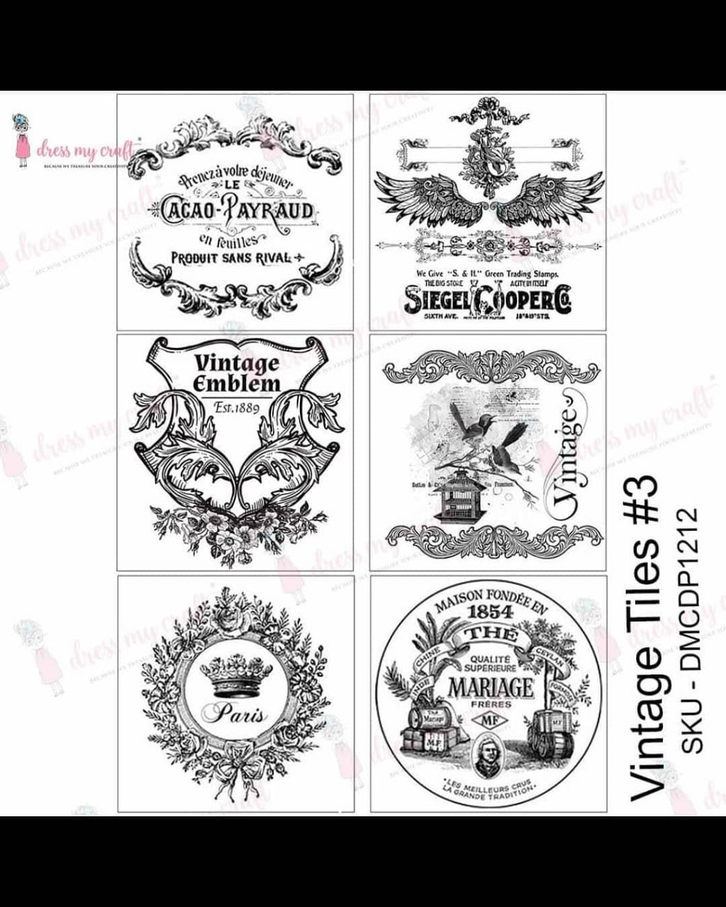 Vintage Tiles #3-Transfer Me (DMCDP1212)