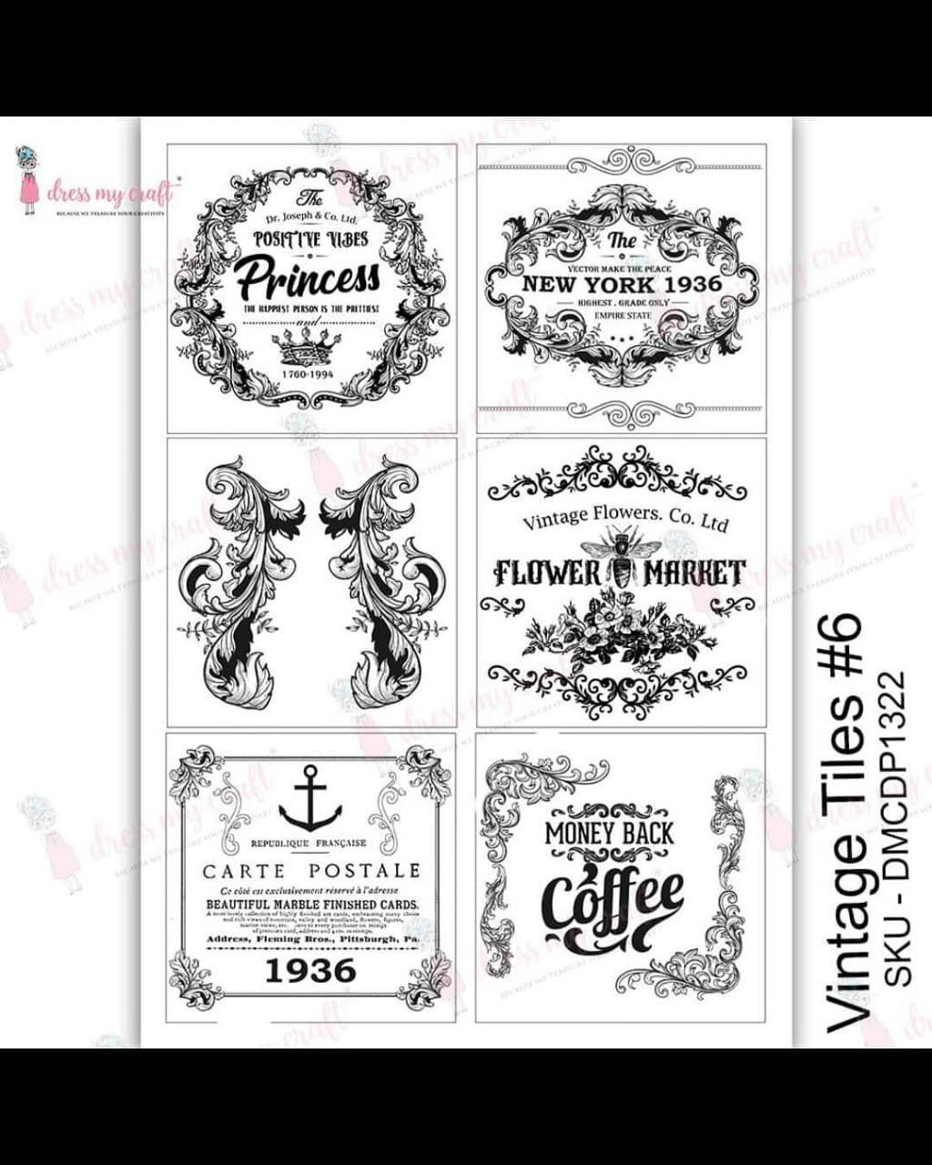 Vintage Tiles #6- Transfer Me (DMCDP1322)