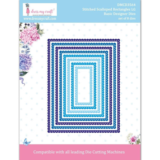 Stitched Scalloped Rectangles LG-Basic Designer Dies