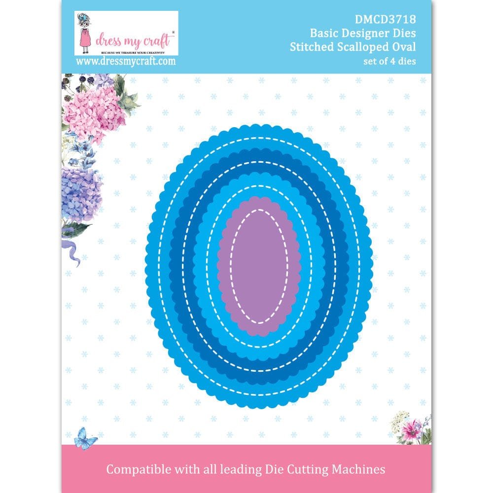 Basic Designer Dies-Stitched Scalloped Oval