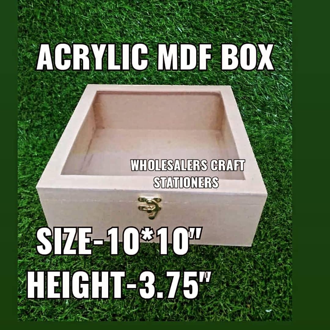 10*10 inch Mdf Box – Transparent Lid