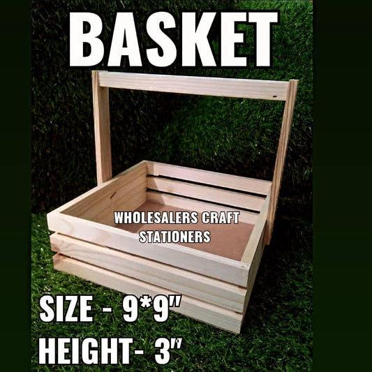 Pine Basket with Handle -9*9" inch