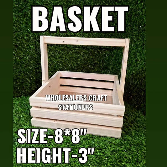 Pine Basket with Handle - 8*8″ inch - 10pcs (Free Shipping)