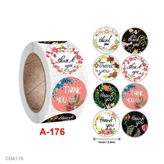 Thank You Sticker - 500 Pieces each roll - CDA176