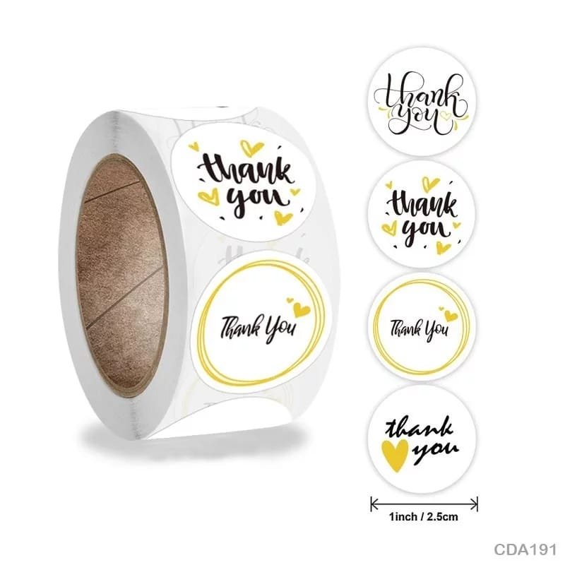 Thank You Sticker - 500 Pieces each roll - CDA191