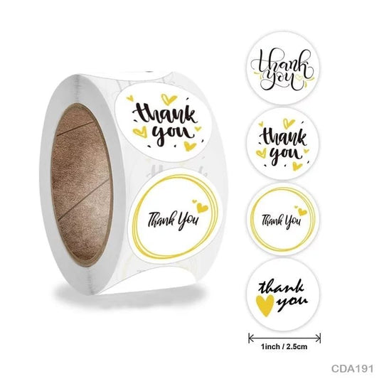 Thank You Sticker - 500 Pieces each roll - CDA191