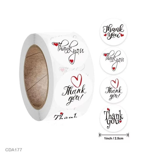 Thank You Sticker - 500 Pieces each roll - CDA177