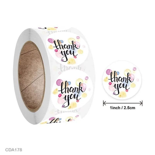 Thank You Sticker - 500 Pieces each roll - CDA178