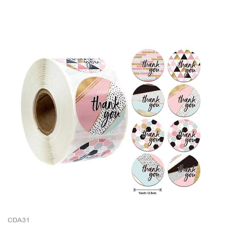 Thank You Sticker - 500 Pieces each roll - CDA31