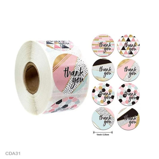 Thank You Sticker - 500 Pieces each roll - CDA31
