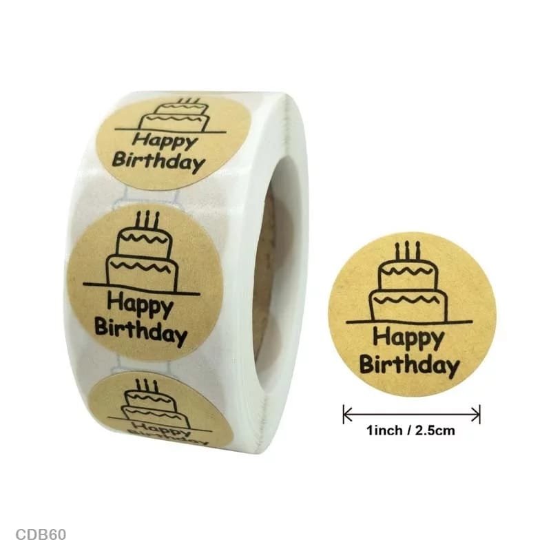 Happy Birthday Sticker - 500 Pieces each roll - CDB60