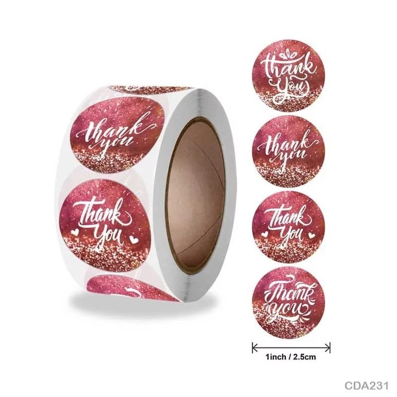 Thank You Sticker - 500 Pieces each roll - CDA231