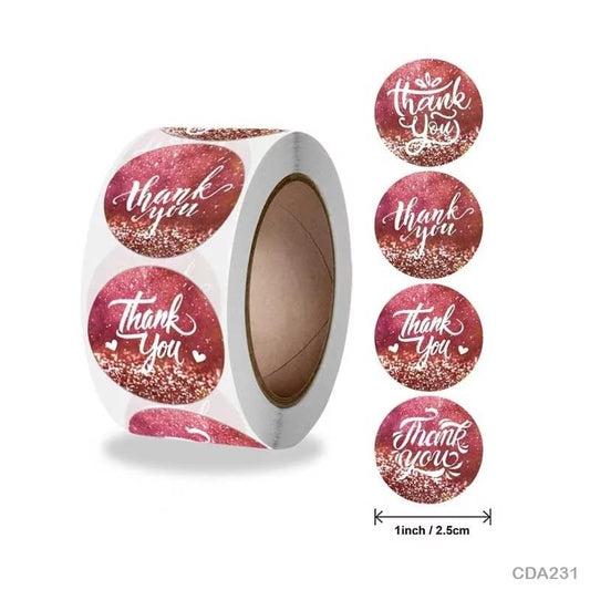 Thank You Sticker - 500 Pieces each roll - CDA231