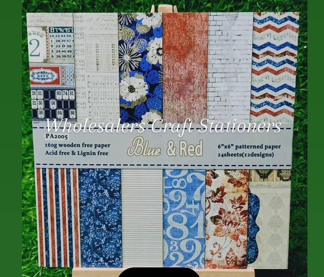 Blue & Red - 6*6 inch -Paperpack