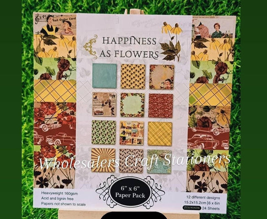 Happiness As Flowers - 6*6 inch - Paperpack