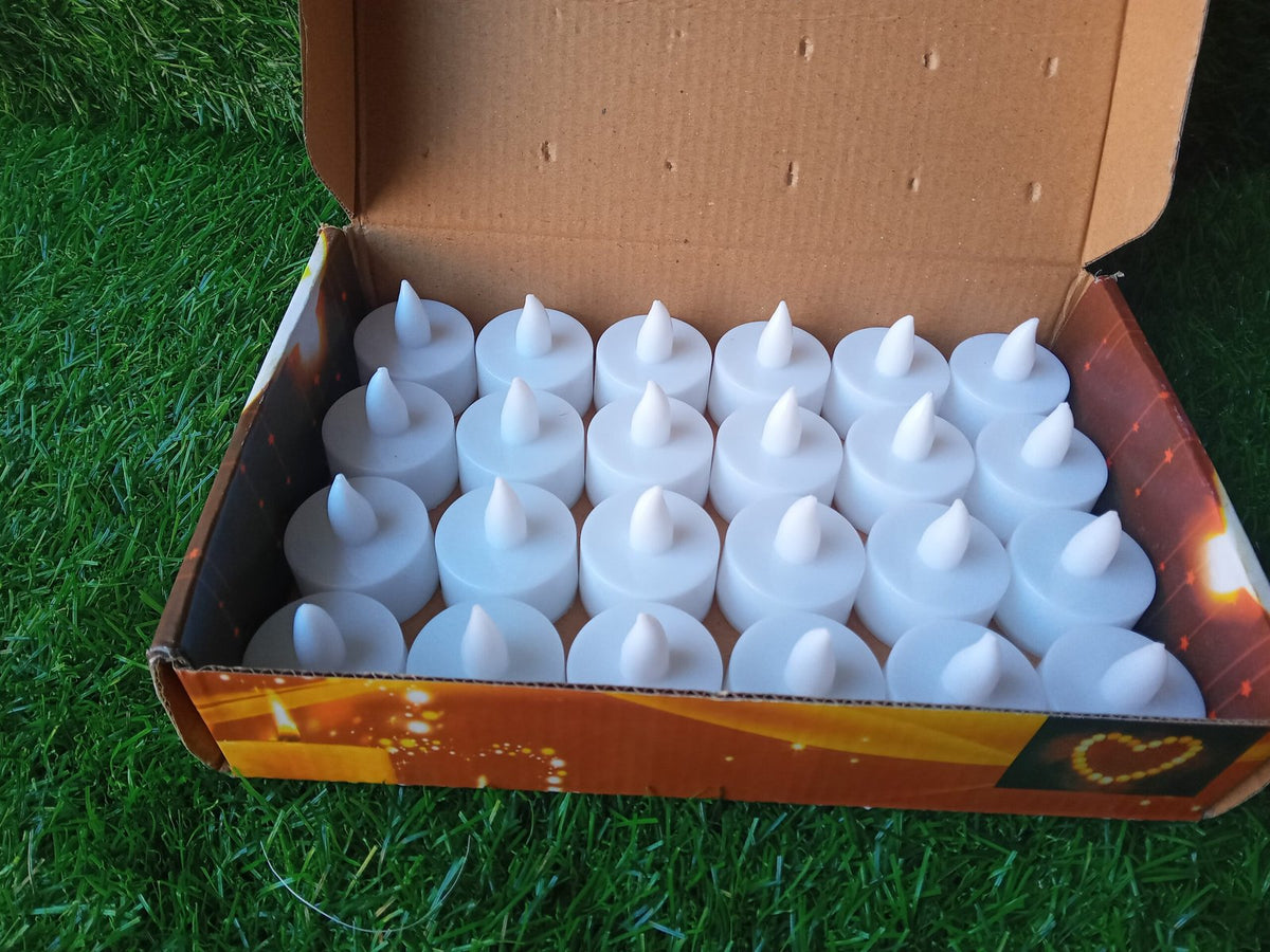 White Led Candle Light - 24Pcs