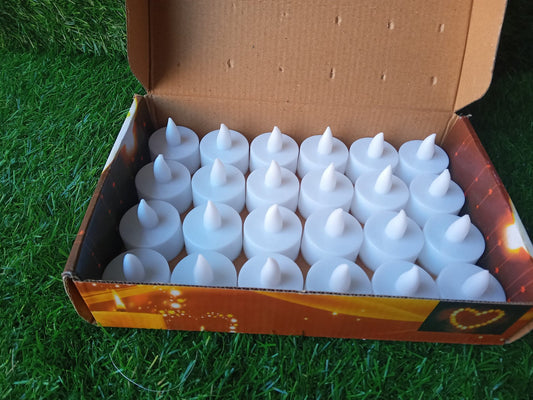 White Led Candle Light - 24Pcs