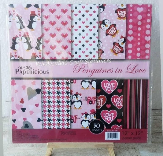 PENGUINES IN LOVE - 12*12 Paper Pad