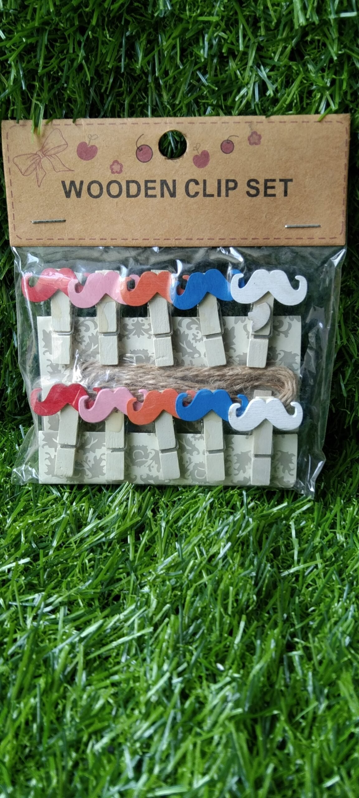 Mustache Wooden Clip