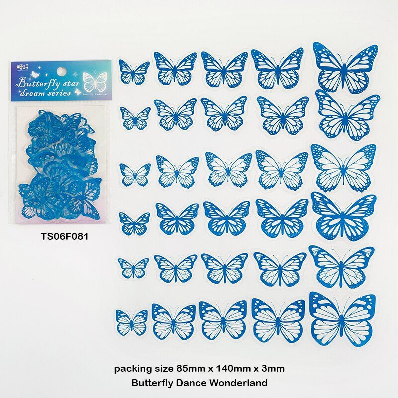 Butterfly Gladient Sticker (Wonderland) - 30pc