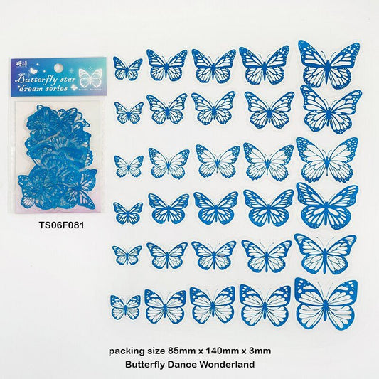 Butterfly Gladient Sticker (Wonderland) - 30pc