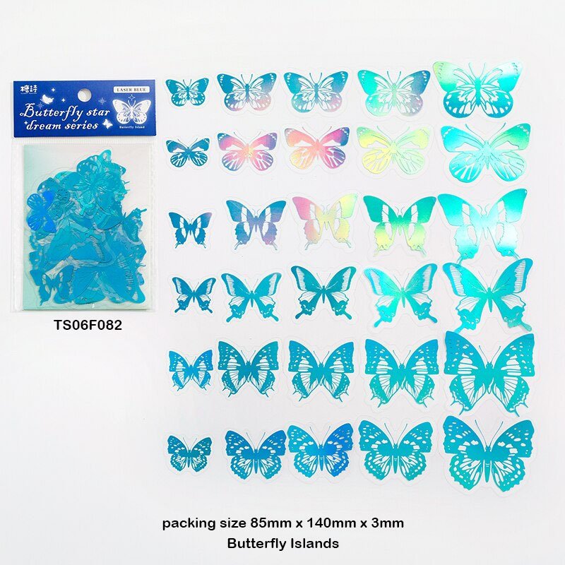 Butterfly Gladient Sticker (Island) - 30pc