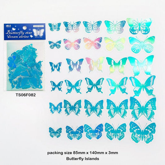 Butterfly Gladient Sticker (Island) - 30pc