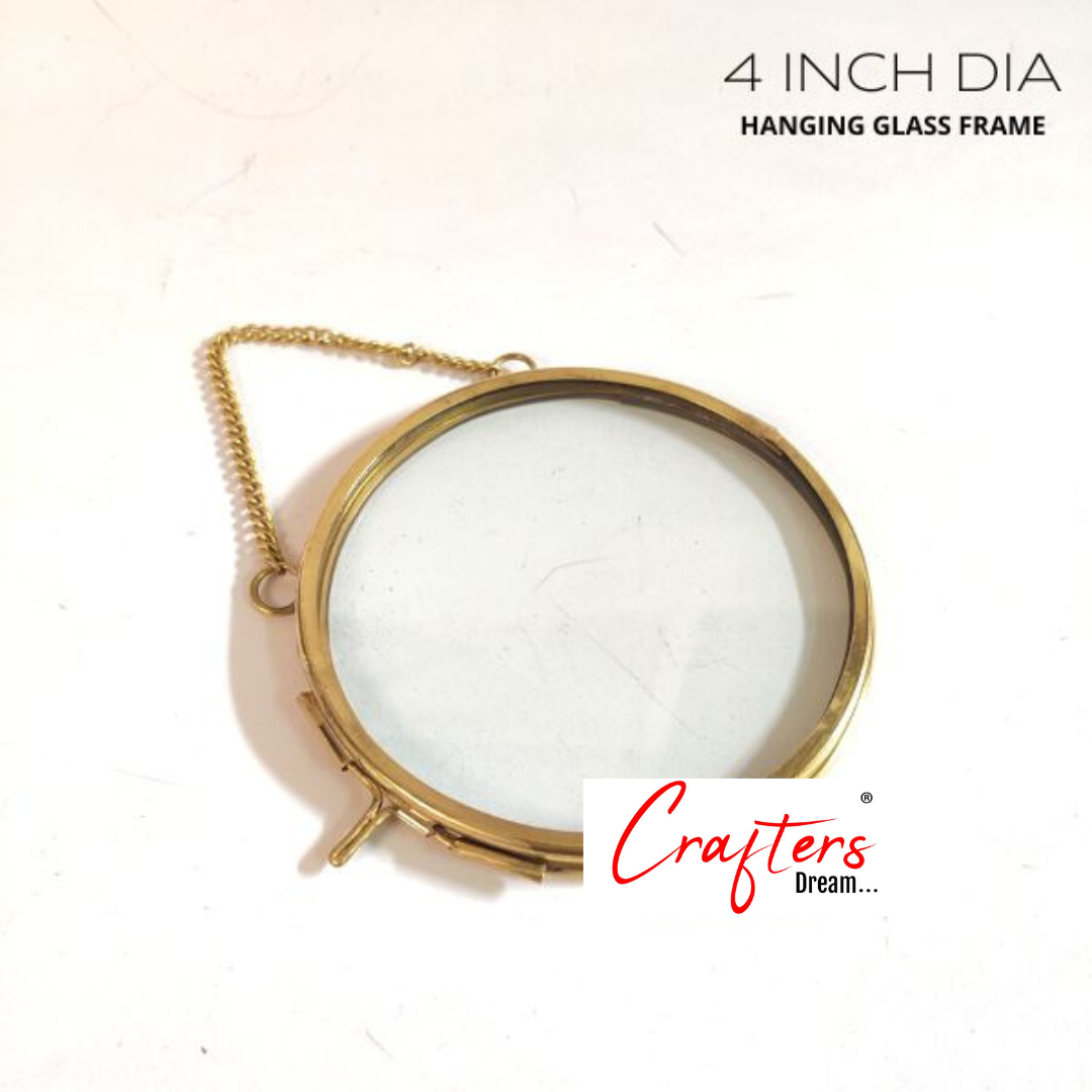 Vintage Glass Frame – 4 inch-Circle