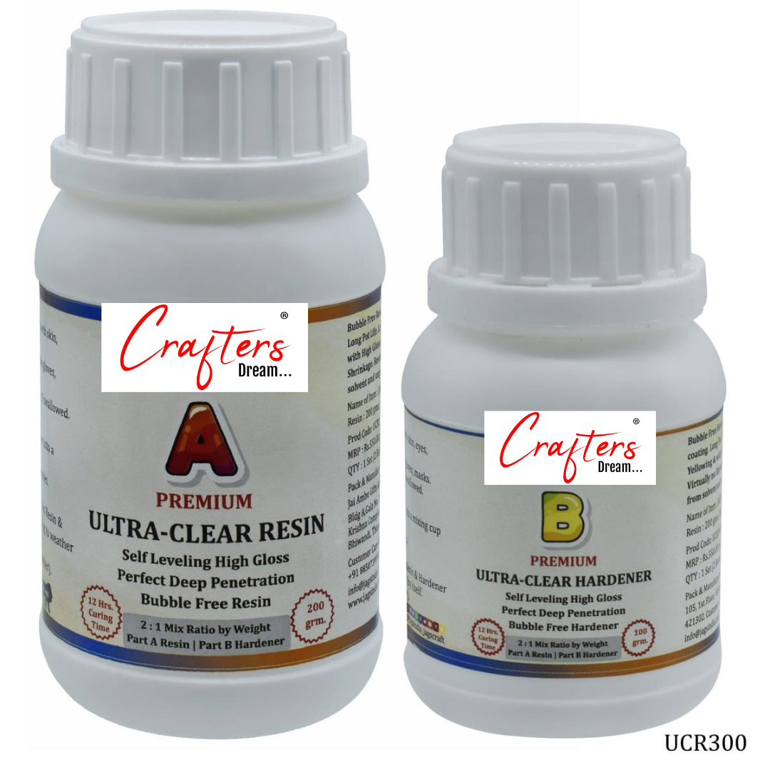 ULTRA CLEAR RESIN HARDENER 2:1 (EPOXY RESIN) – 300GM