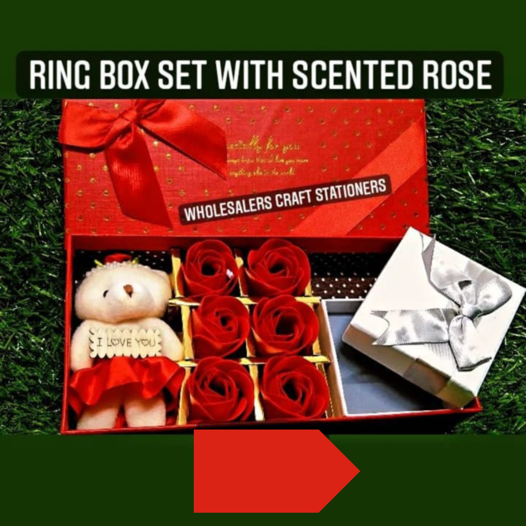 Teddy Ring Box With Scented Rose -01