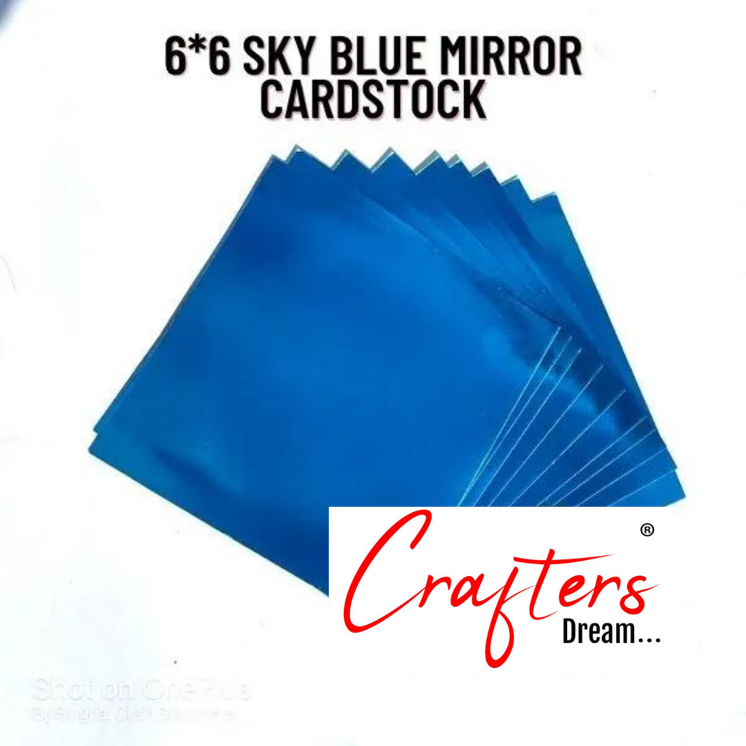 Sky Blue Mirror Cardstock 6*6 inch