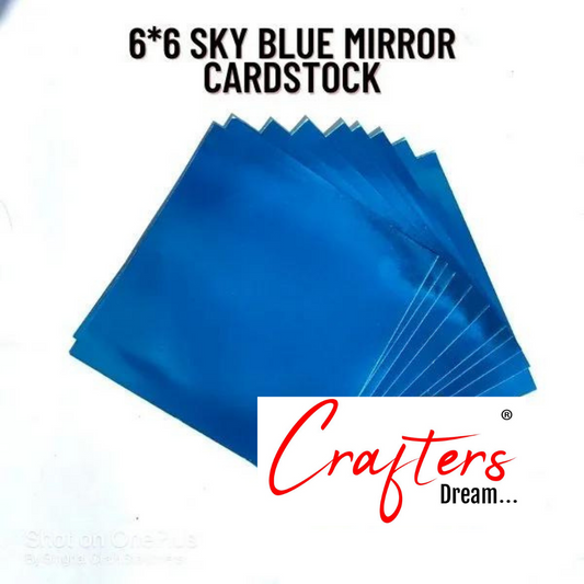 Sky Blue Mirror Cardstock 6*6 inch