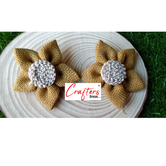 Jute Flowers- 2 Pieces shade - Yellow