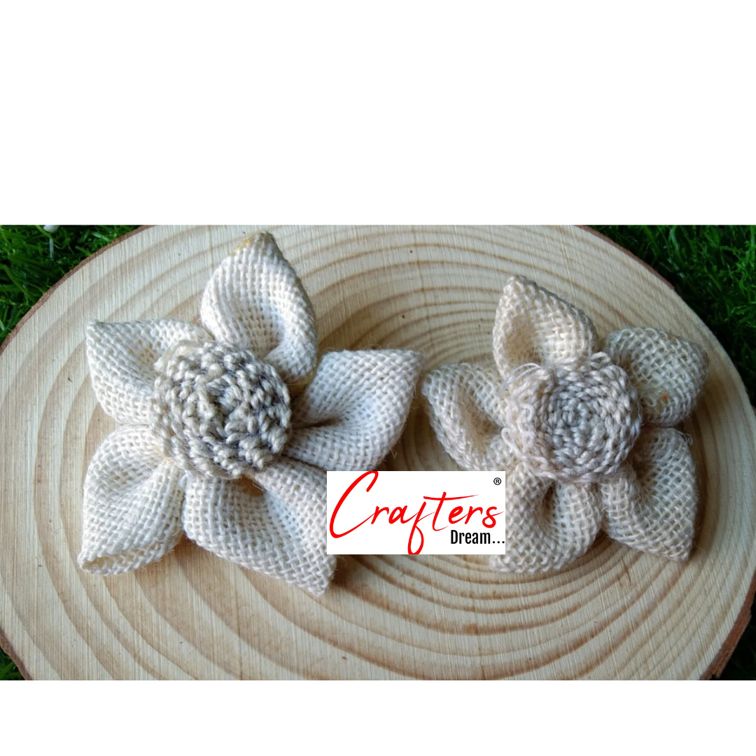 Jute Flowers- 2 Pieces shade - white