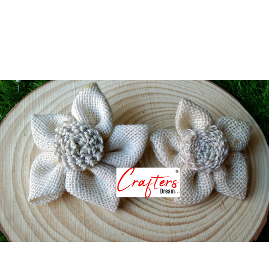 Jute Flowers- 2 Pieces shade - white