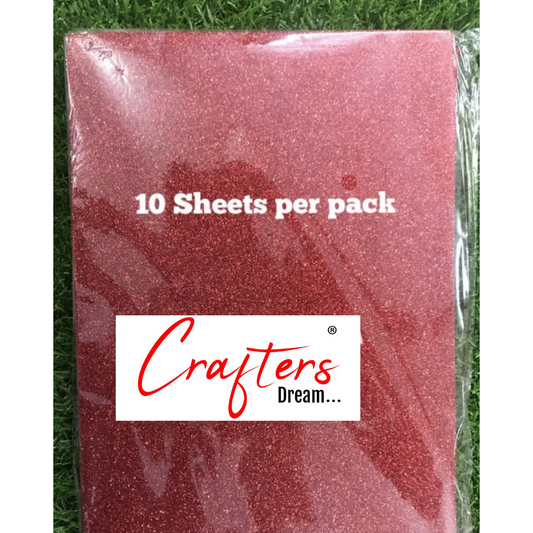 Glitter Foam Sheet - Red