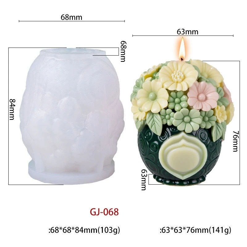 Silicon Candle Mould (GJ068) - 1pc